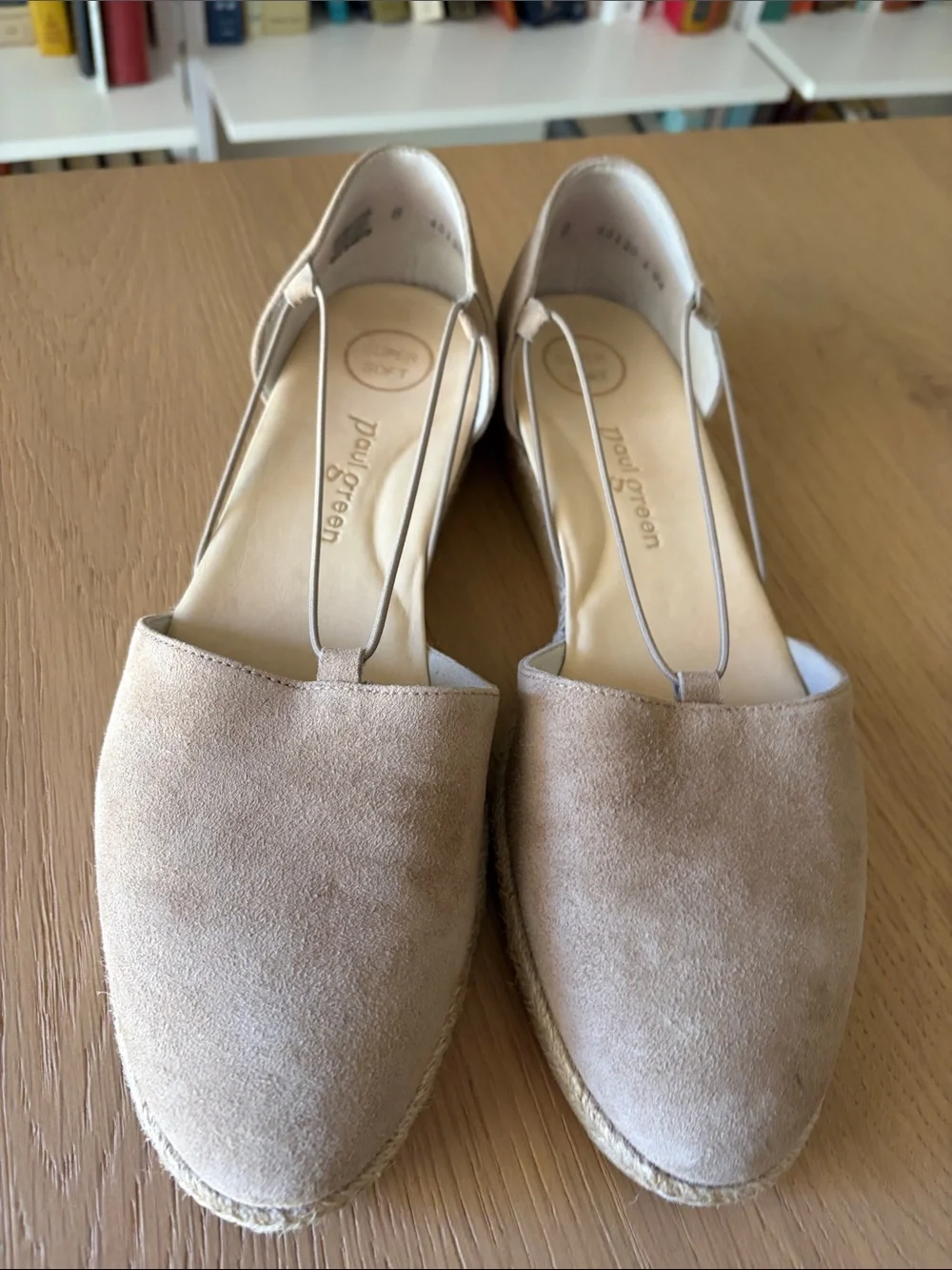 Paul Green Taupe Suede Espadrille Flats - UK 8, US 10.5
